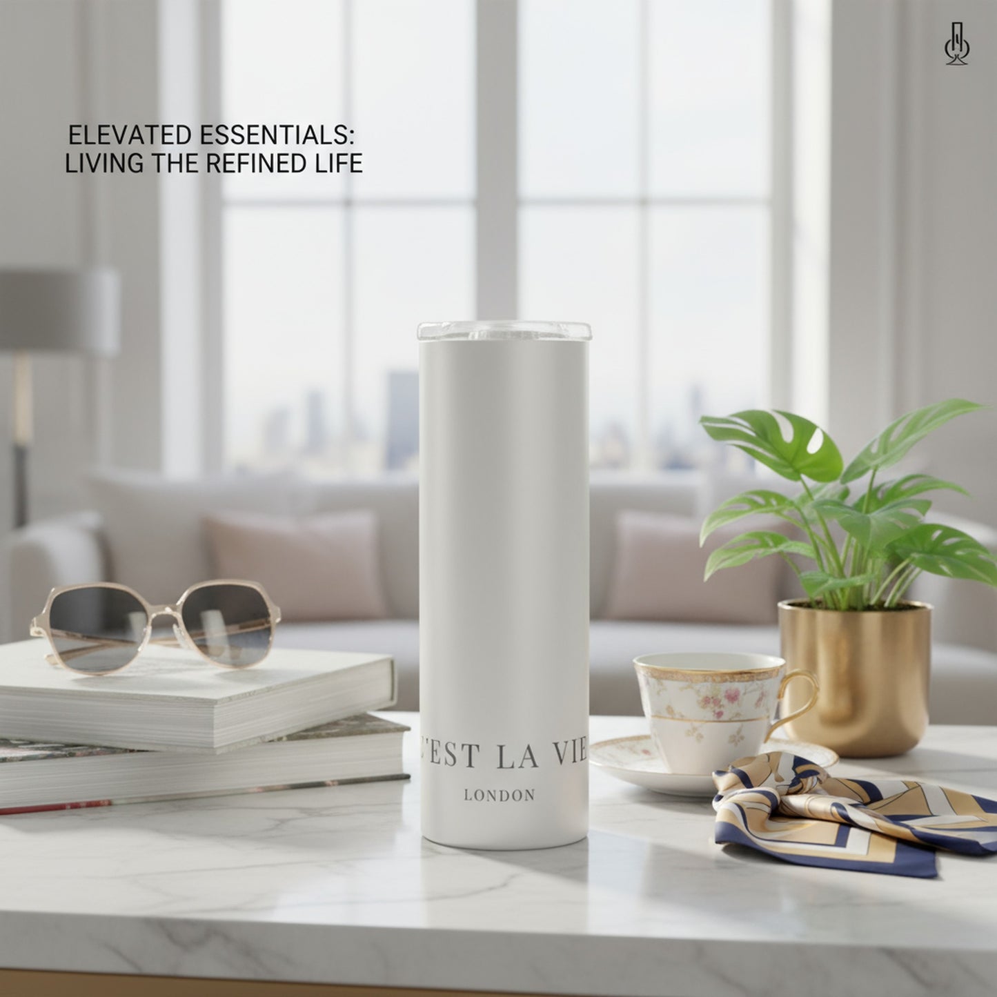 C'EST LA VIE Cream Water Bottle - Trendy Eco-Friendly Gift