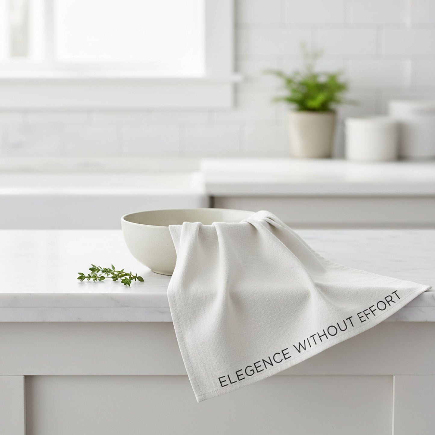 Elegence Without Effort: Ivory Tea Towel for Stylish Kitchens