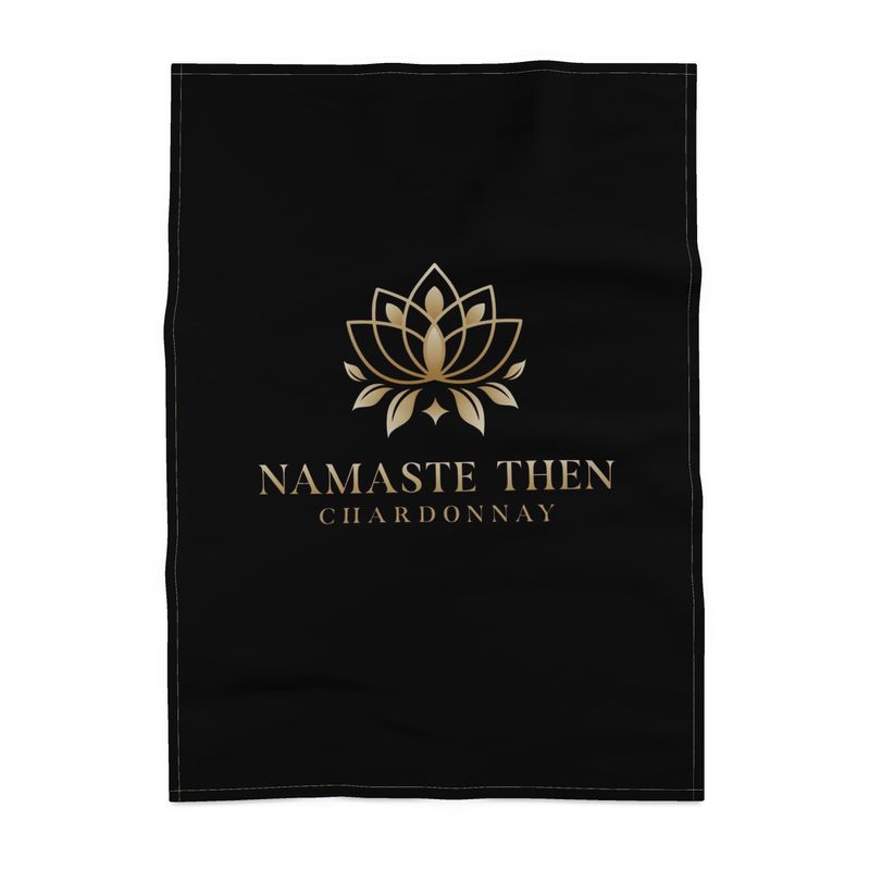 Namaste Then Chardonnay Tea Towel | Black Kitchen Decor