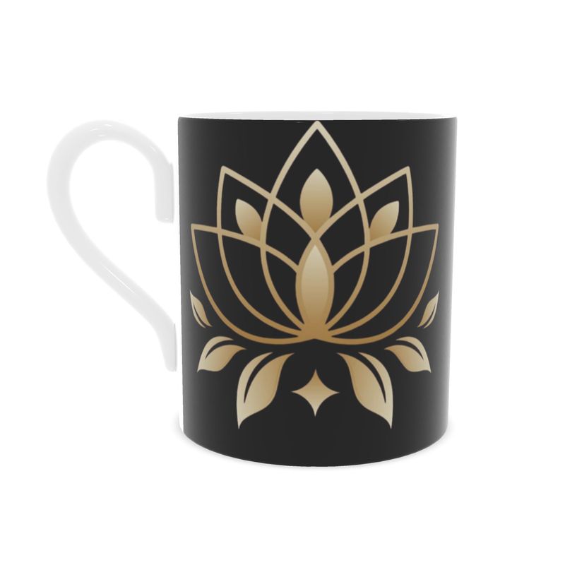 Chardonnay Mug with Namaste Design | Black Ceramic | Perfect for Wine Lovers