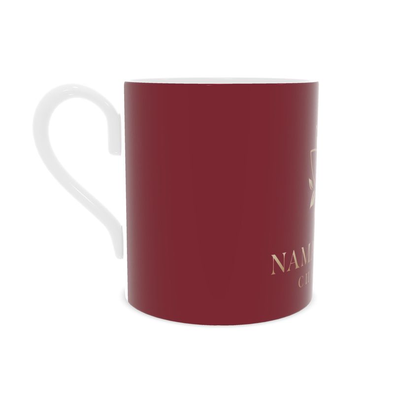 Namaste Then Chardonnay Mug - Burgundy Bone China Coffee Cup