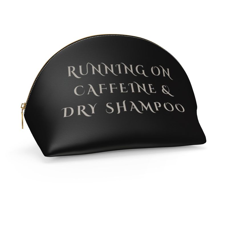 Caffeine & Dry Shampoo Makeup Bag | Stylish Travel Cosmetic Case
