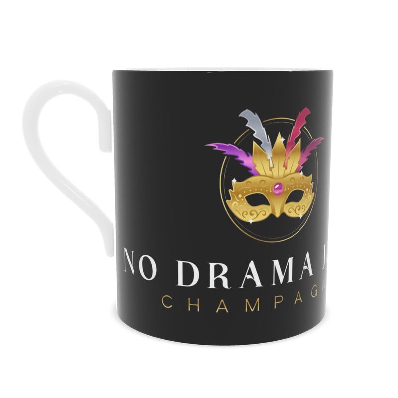 No Drama Just Champagne Bone China Mug - Perfect Gift for Champagne Lovers