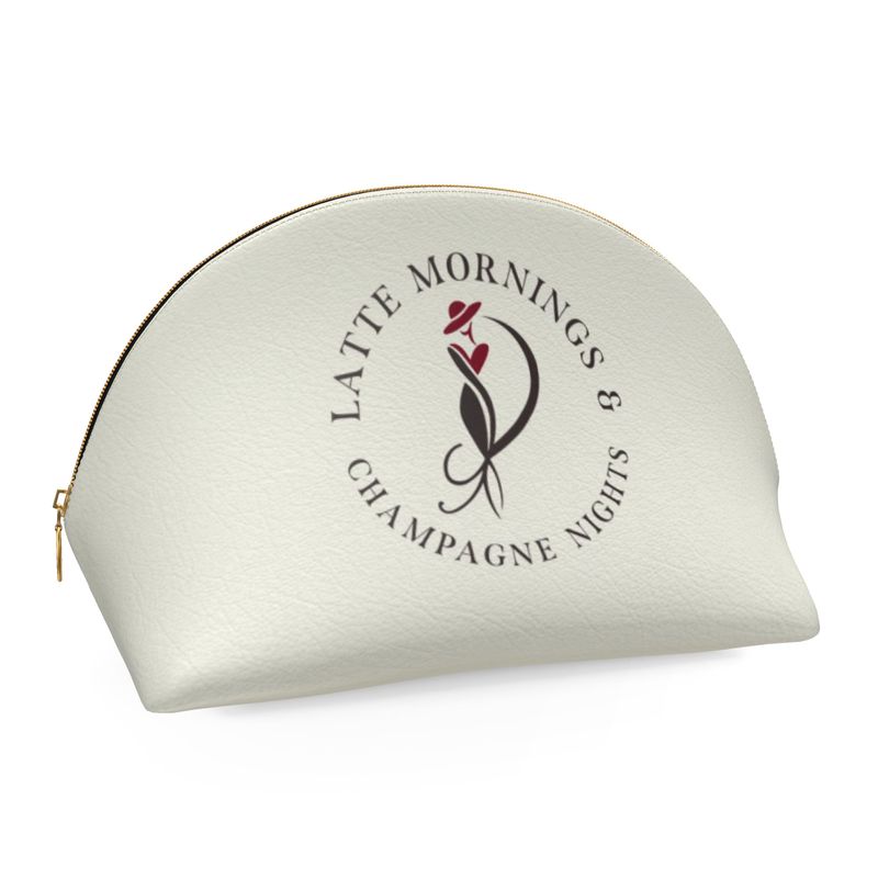 Chic Latte Mornings Champagne Nights Makeup Bag - Luxury Style