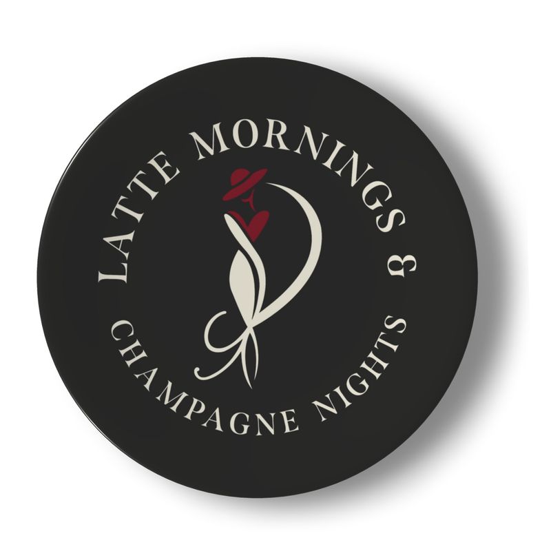 Latte Mornings & Champagne Nights: Set of 2 Elegant Bone China Plates
