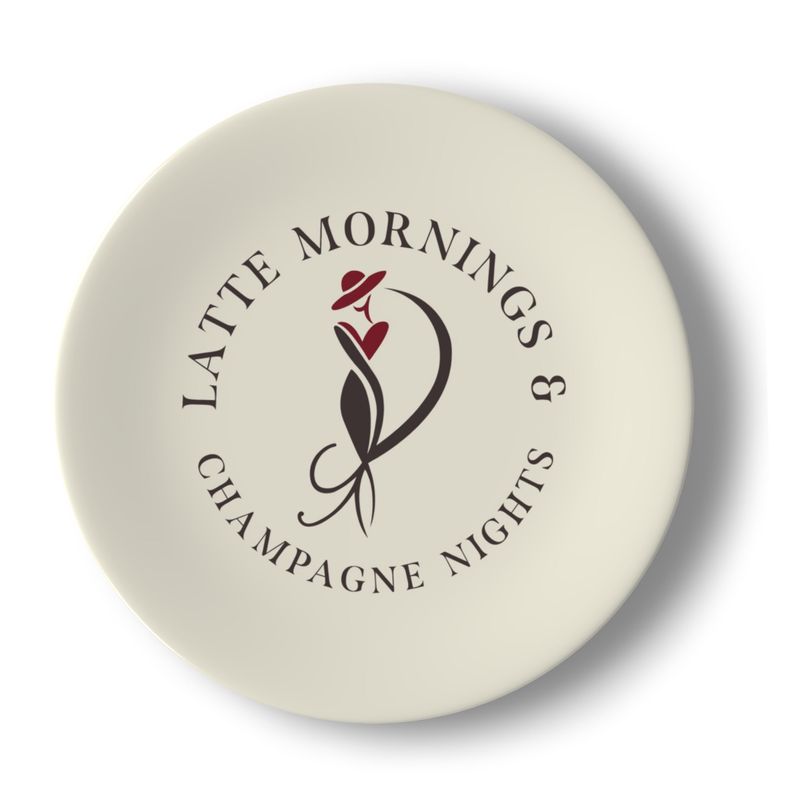 Latte Mornings & Champagne Nights: Set of 2 Elegant Bone China Plates