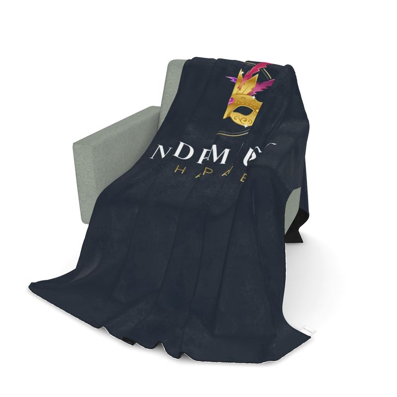 Luxury Navy Velvet Sherpa Blanket - No Drama Just Champagne Vibes