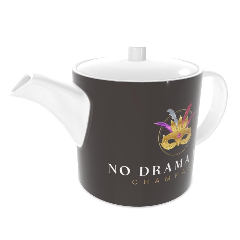 No Drama Just Champagne Bone China Tea Pot - Perfect Gift