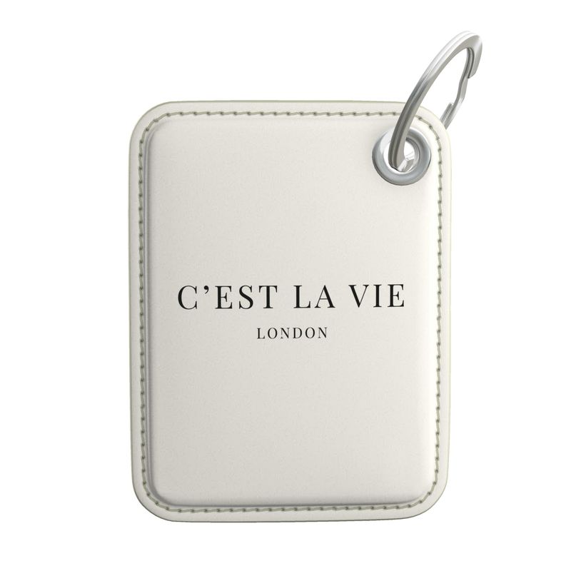 C'EST LA VIE Cream Key Ring - Chic Leather Accessory