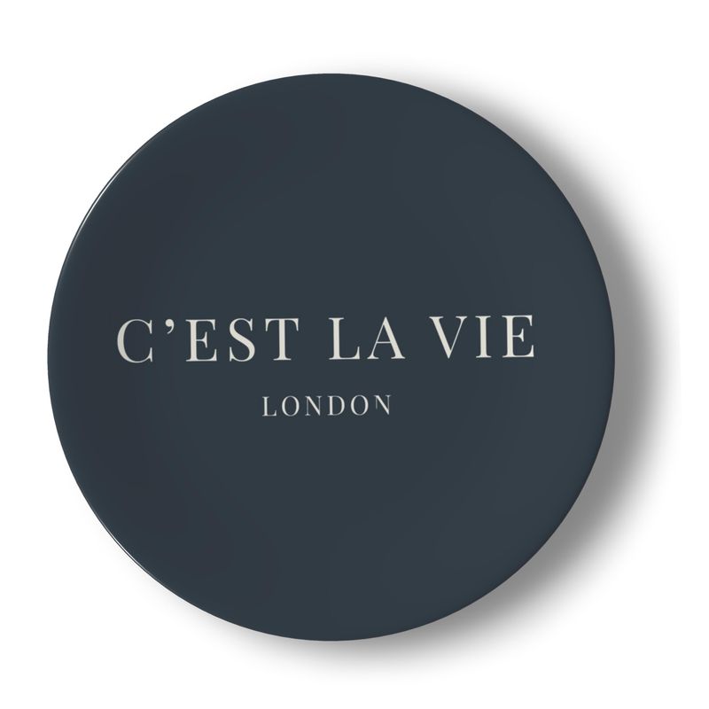 Navy C'EST LA VIE Bone China Plate Set - Perfect for Dinnerware