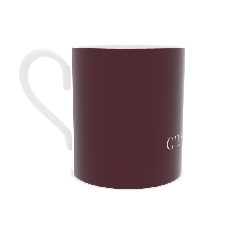Chic C'EST LA VIE Fine Bone China Mug - Perfect for Tea & Coffee