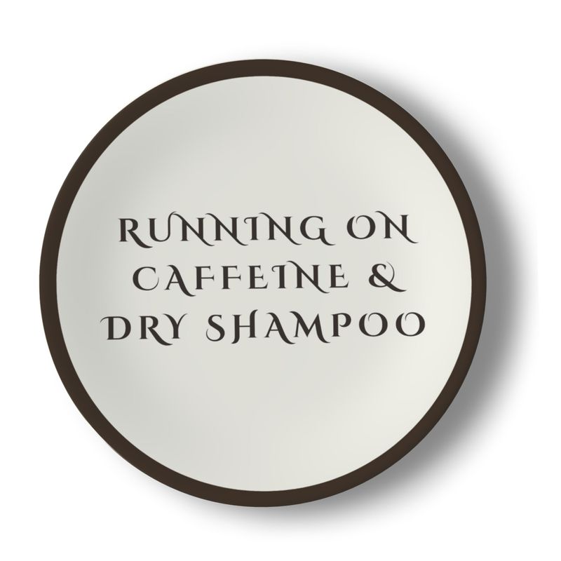 Bone China Plates Set: Running On Caffeine & Dry Shampoo Duo