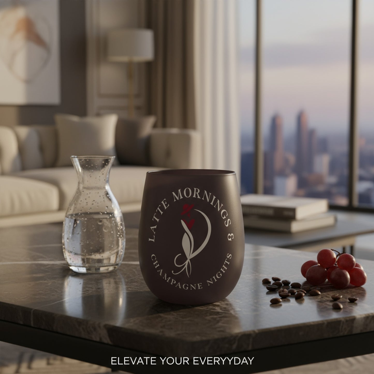 Elegant Crystal Water Glass: Latte Mornings & Champagne Nights