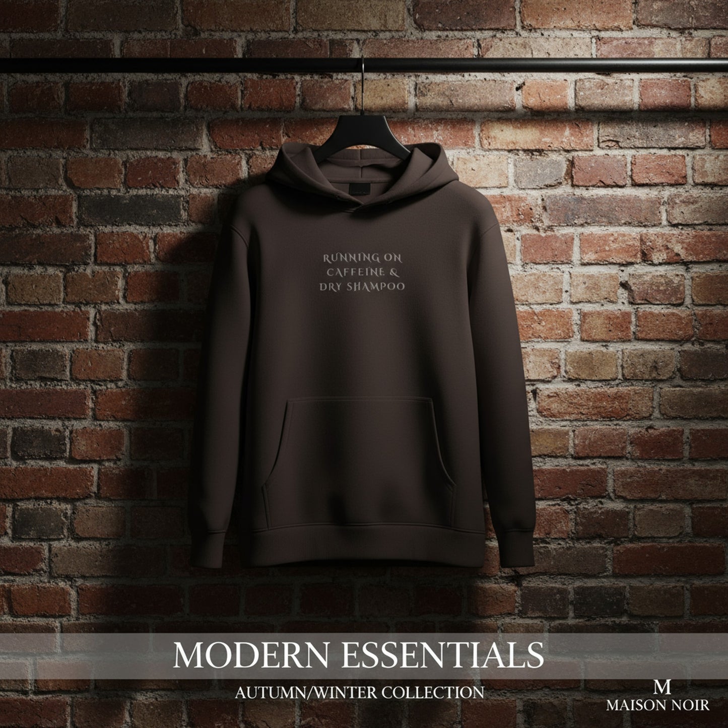 Funny Running On Caffeine & Dry Shampoo Hoodie for Moms & Coffee Lovers