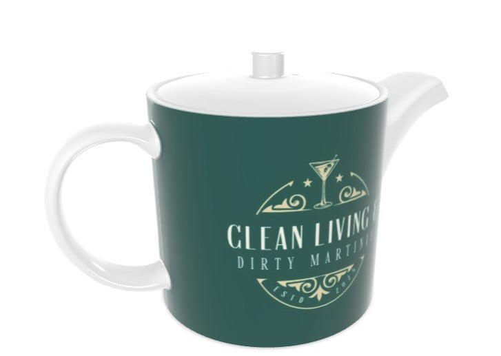 Bone China Tea Pot - Clean Living & Dirty Martinis for Stylish Entertaining