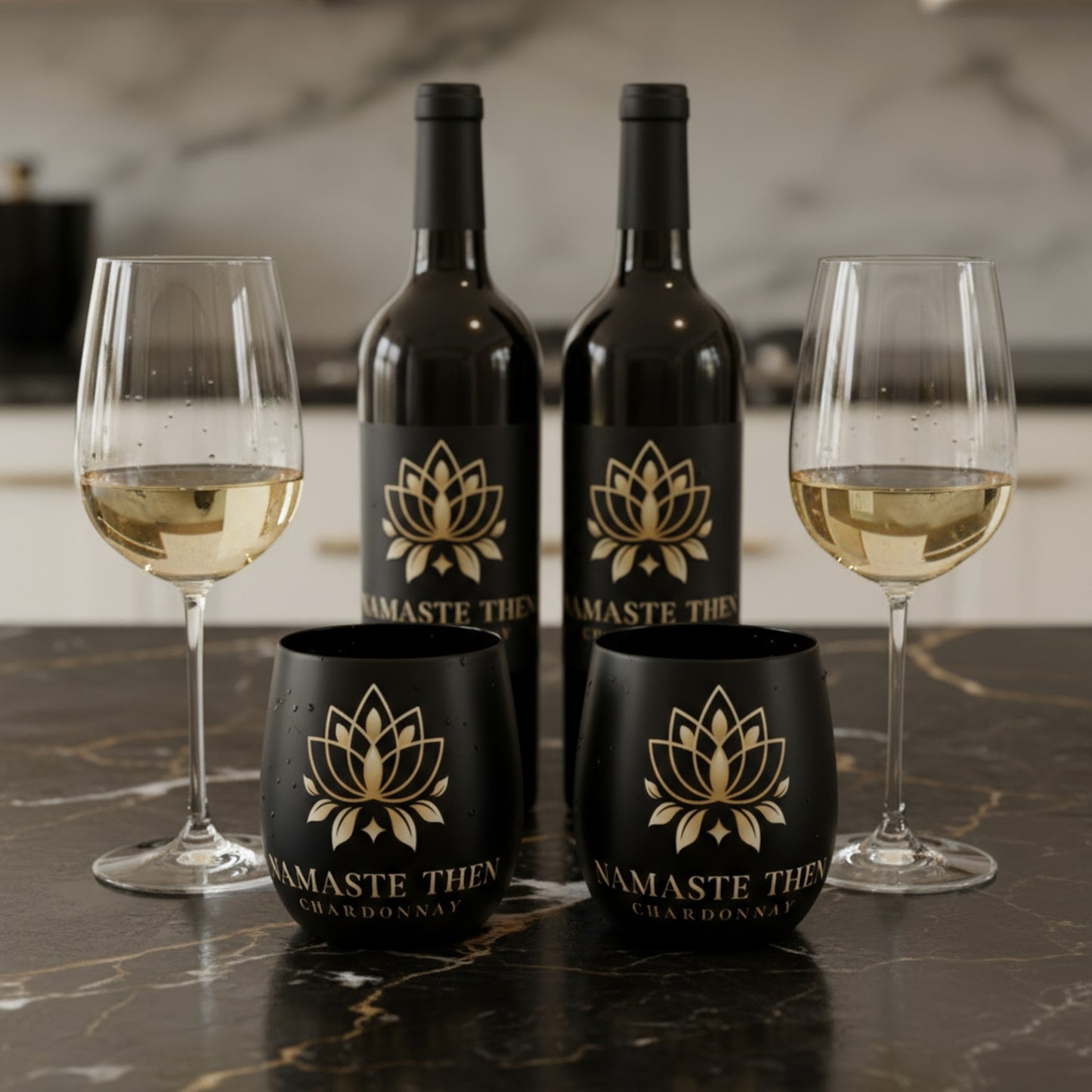 Chic Namaste Then Chardonnay Crystal Glass - Perfect for Water & Wine
