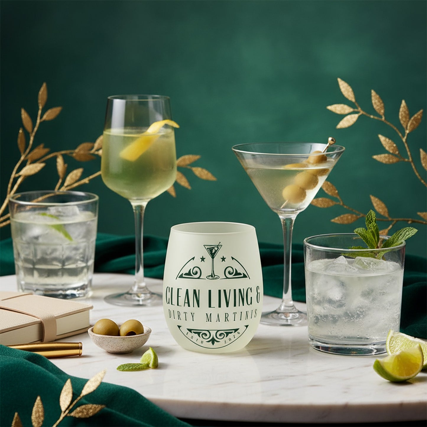 Elegant Crystal Water Glass for Clean Living & Martinis