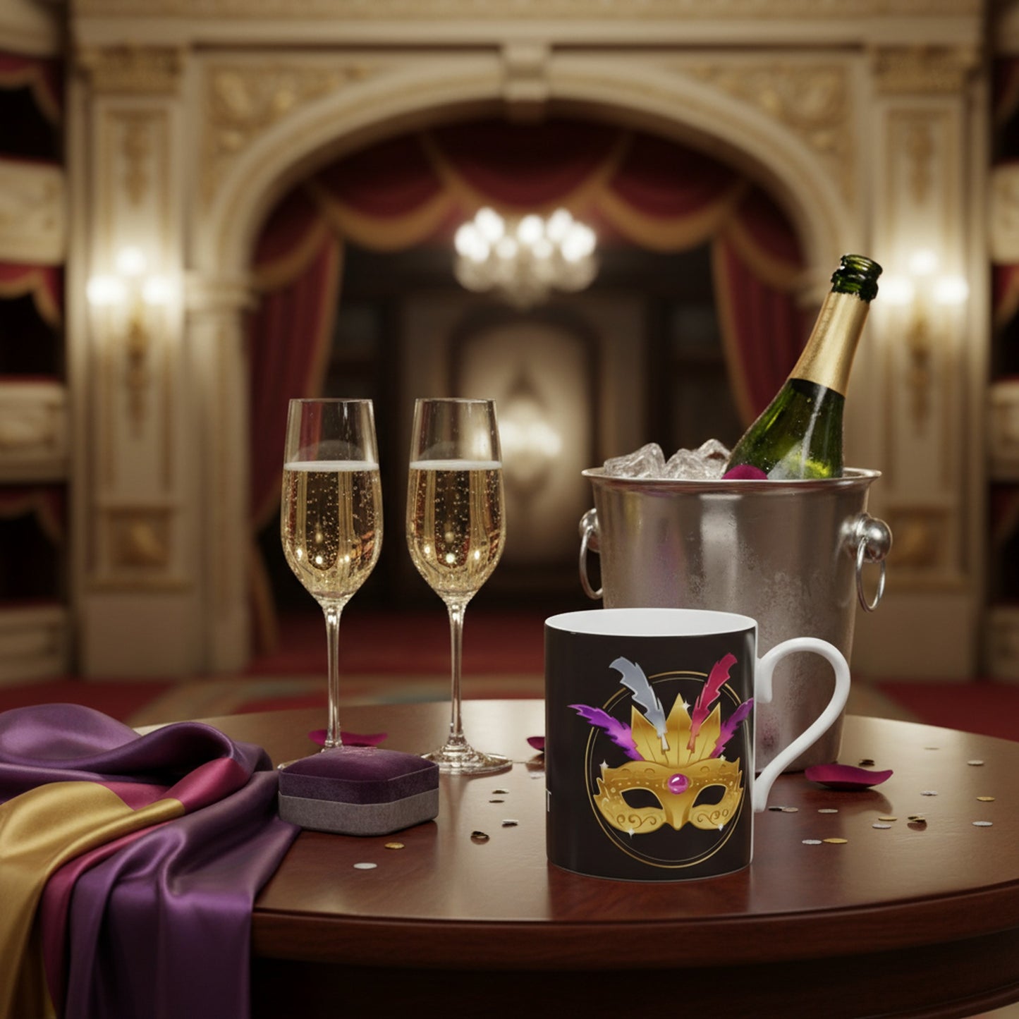 No Drama Just Champagne - Elegant Bone China Mug