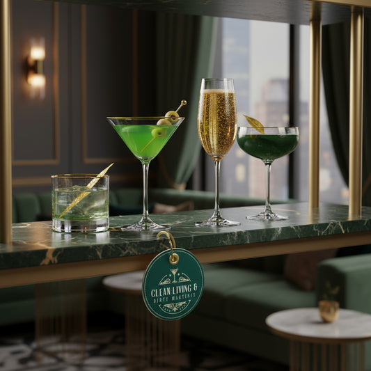 Playful Clean Living & Dirty Martinis Keychain - Ideal Gift