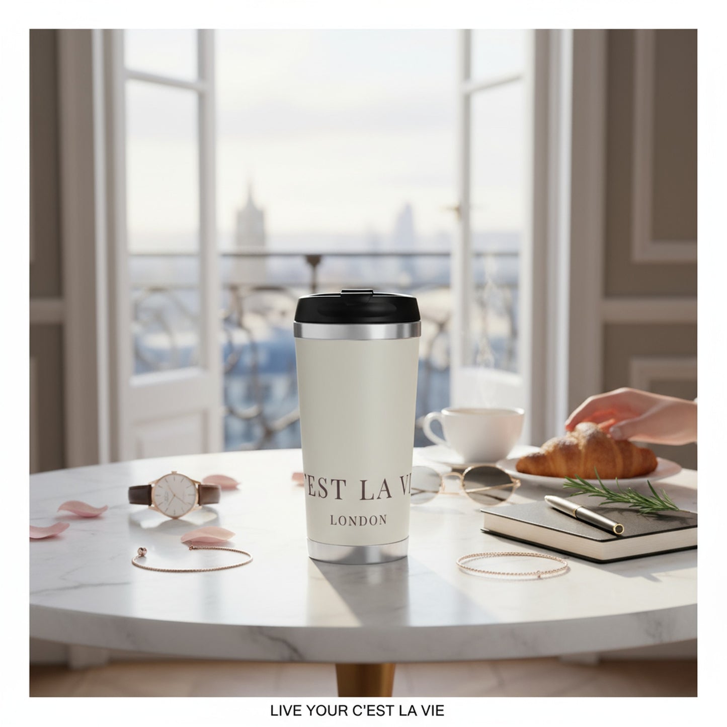 Chic C'EST LA VIE Cream Water Bottle - Perfect for Daily Use