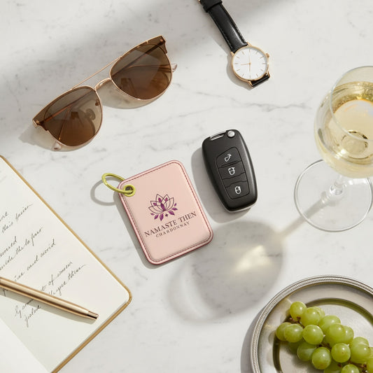 Namaste Then Chardonnay Leather Key Ring - Luxury Pink Accessory