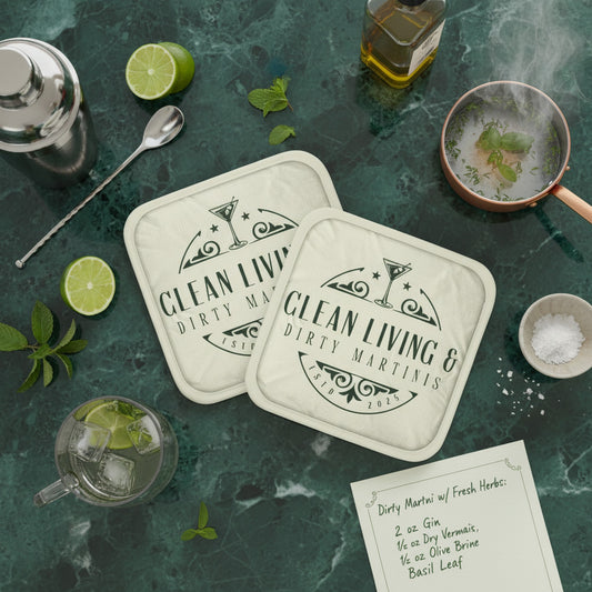 Set of 2 Pot Grabs - Clean Living Meets Dirty Martinis