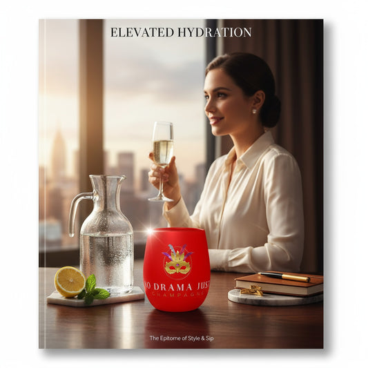 Elegant 'No Drama Just Champagne' Crystal Water Glass