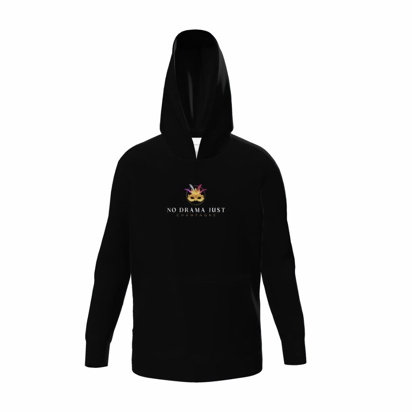 Chic Black Hoodie - No Drama Just Champagne Sweatshirt Gift