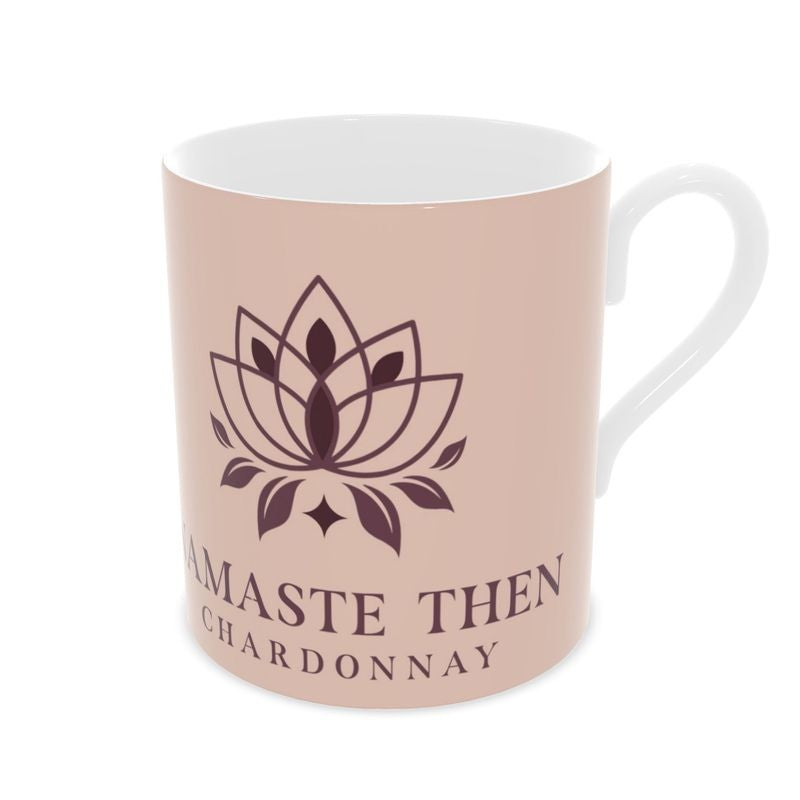 Namaste Then Chardonnay Luxury Pink Bone China Mug - Elegant Tea or Coffee Cup