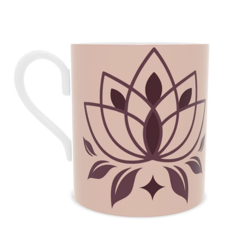 Namaste Then Chardonnay Luxury Pink Bone China Mug - Elegant Tea or Coffee Cup