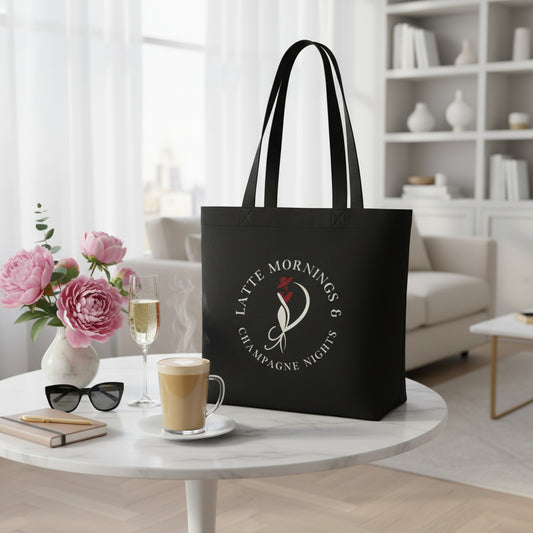 Latte Mornings & Champagne Nights Tote Bag - Stylish Eco-Friendly Carryall