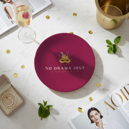 No Drama Just Champagne Bone China Plates - Set of 2