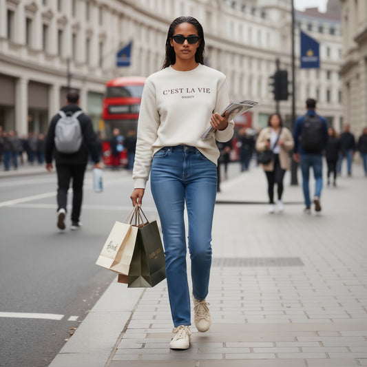 C'est La Vie Women's Sweatshirt - Elegant Luxury Fashion