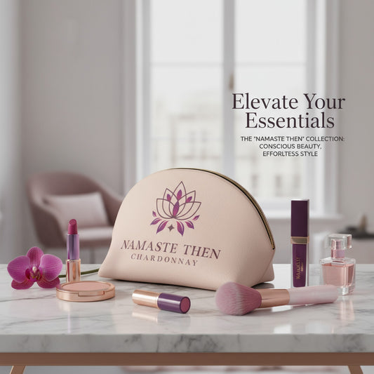 Namaste Then Chardonnay Pink Leather Makeup Bag