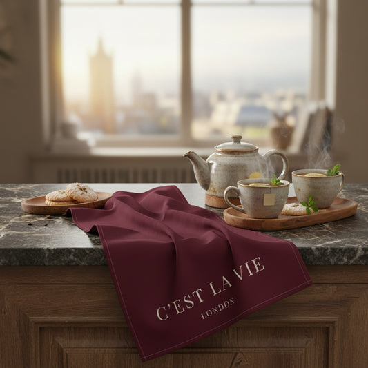 C'EST LA VIE Tea Towel - Stylish French-Inspired Gift