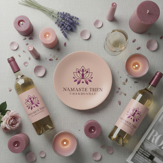 Namaste Then Chardonnay - Set of 2 Pink Bone China Plates