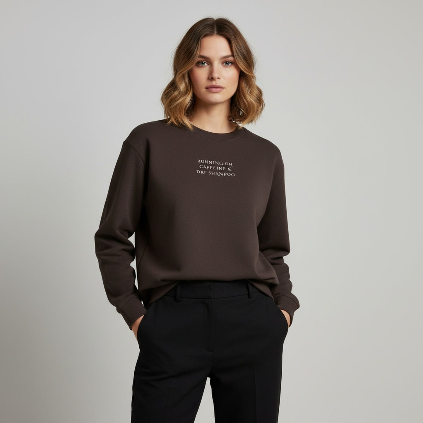 Caffeine & Dry Shampoo Sweatshirt | Cosy Gift for Busy Moms