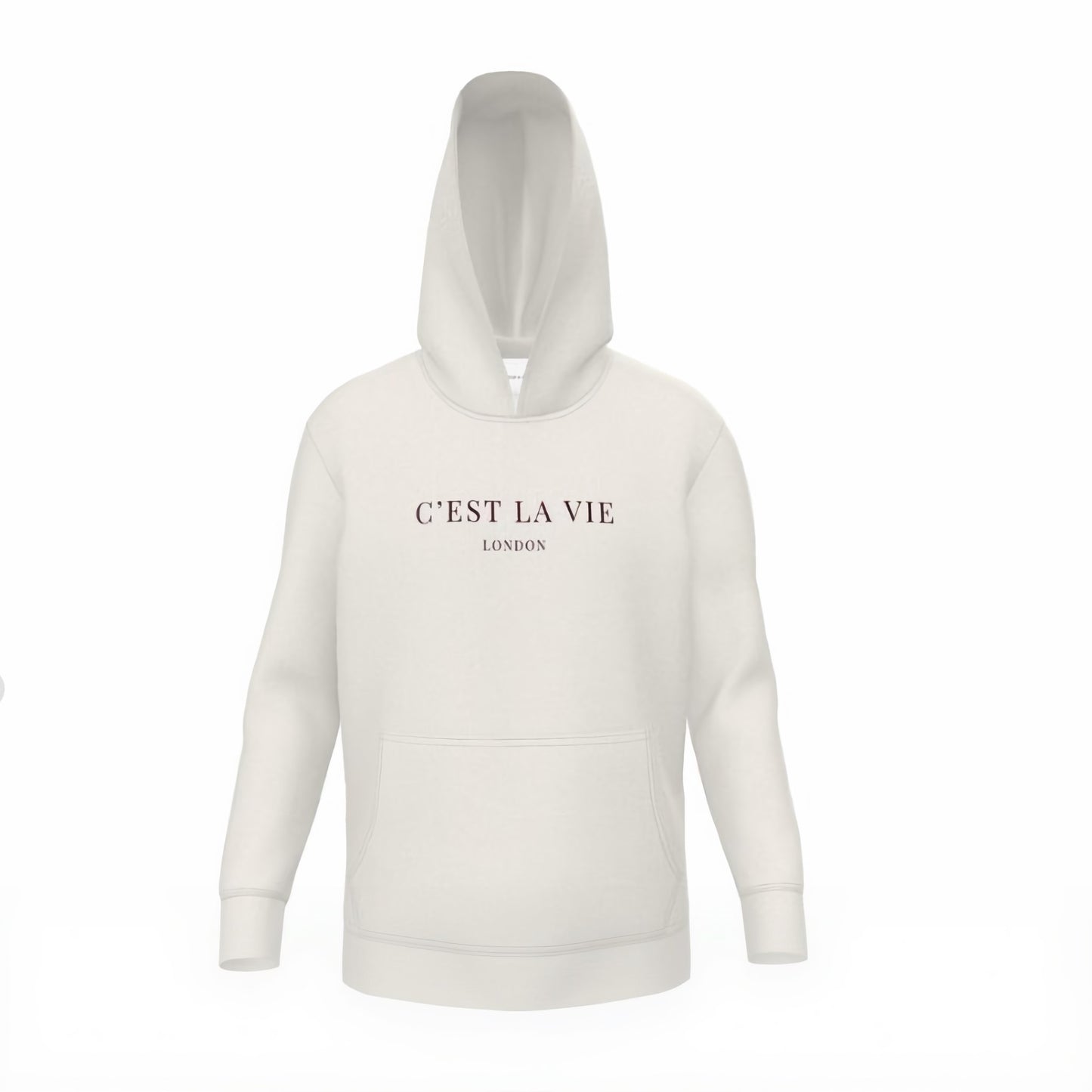 Stylish C'EST LA VIE Cream Hoodie - Luxury Comfort Wear