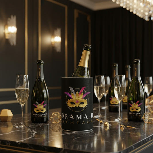 Elegant Black Wine Cooler: No Drama Just Champagne Design