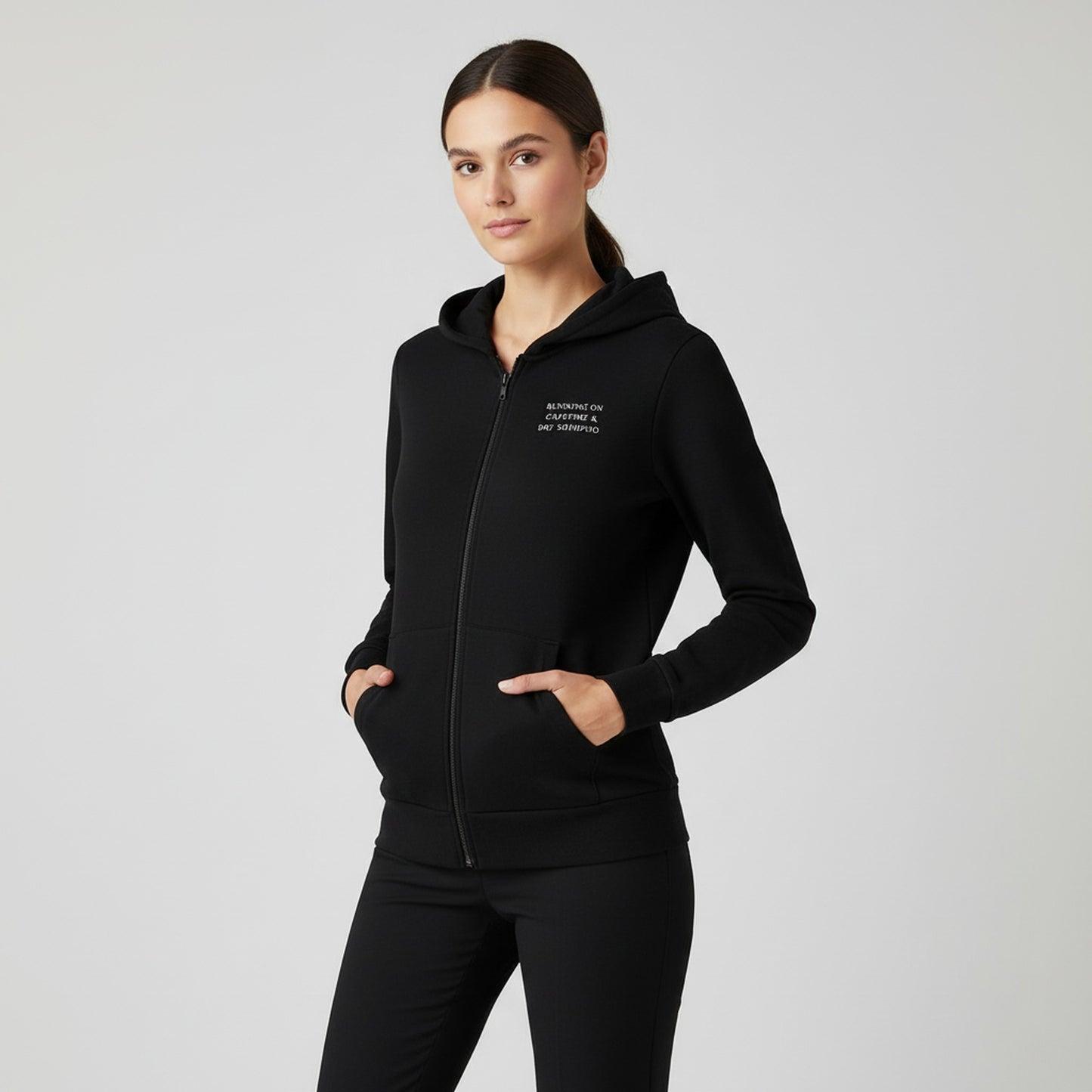 Caffeine & Dry Shampoo Hoodie - Zip Up Sweatshirt for Coffee Lovers