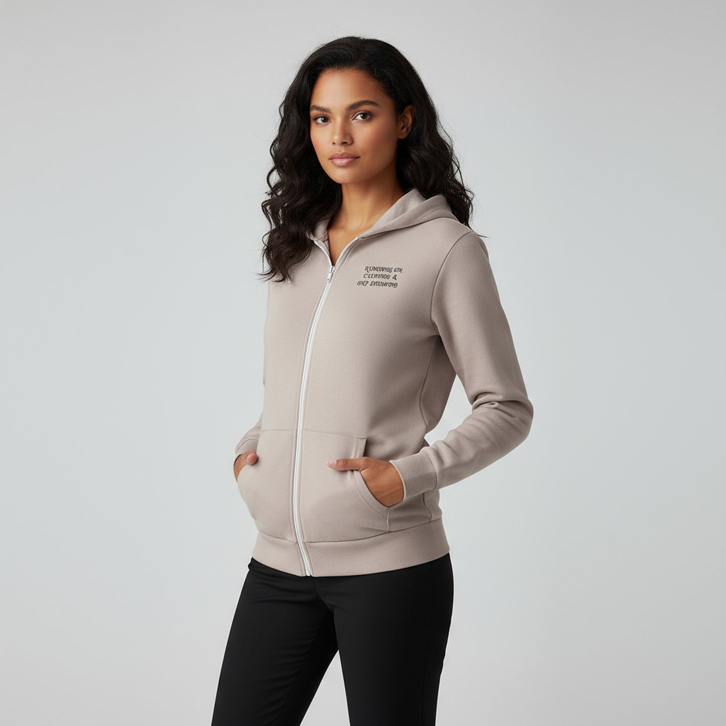 Trendy Running On Caffeine & Dry Shampoo Zip Up Hoodie - Cosy & Stylish Apparel