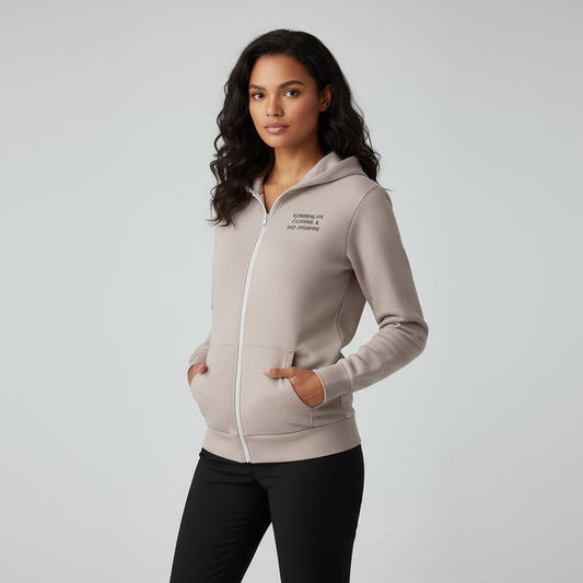 Trendy Running On Caffeine & Dry Shampoo Zip Up Hoodie - Cosy & Stylish Apparel