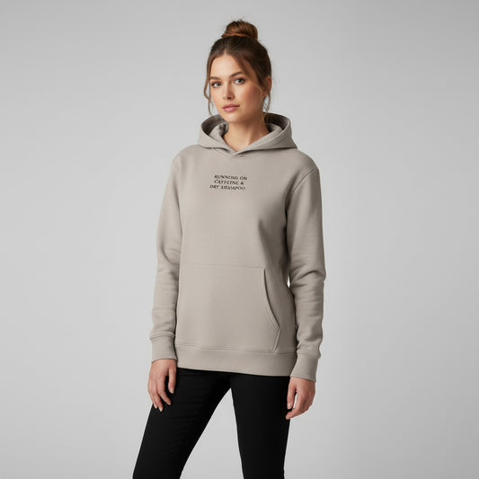 Running On Caffeine & Dry Shampoo Hoodie | Cosy Sweatshirt for Coffee Lovers