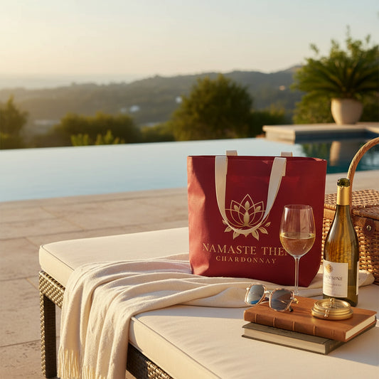 Namaste Then Chardonnay Tote Bag - Stylish Burgundy Canvas Bag