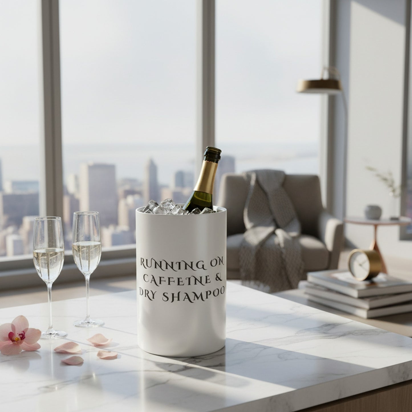 Caffeine & Dry Shampoo Wine Cooler - Quirky Gift for Coffee Lovers