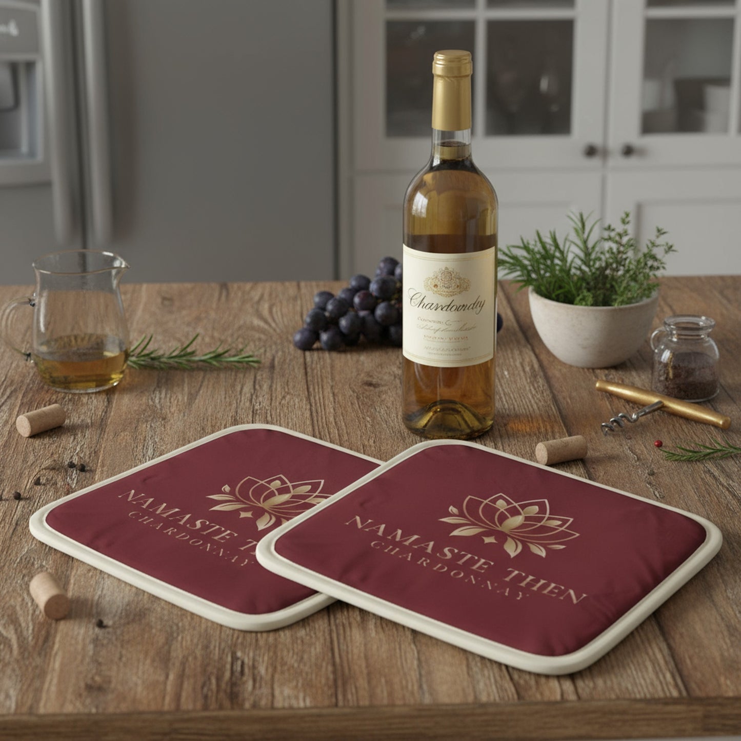 Chardonnay & Namaste Pot Grabs - Set of Two for Stylish Cooking