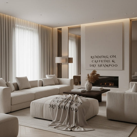 Soft Sherpa Throw - Running on Caffeine & Dry Shampoo Luxury Blanket