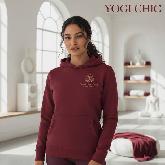 Namaste Then Chardonnay Hoodie | Luxury Burgundy Sweatshirt