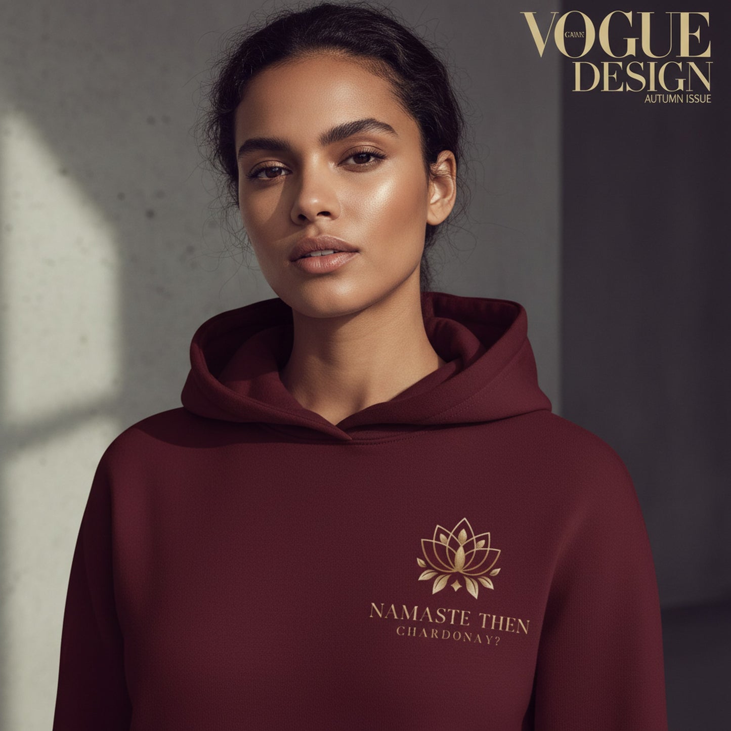 Namaste Then Chardonnay Chocolate Brown Hoodie | Cozy Luxury Wear