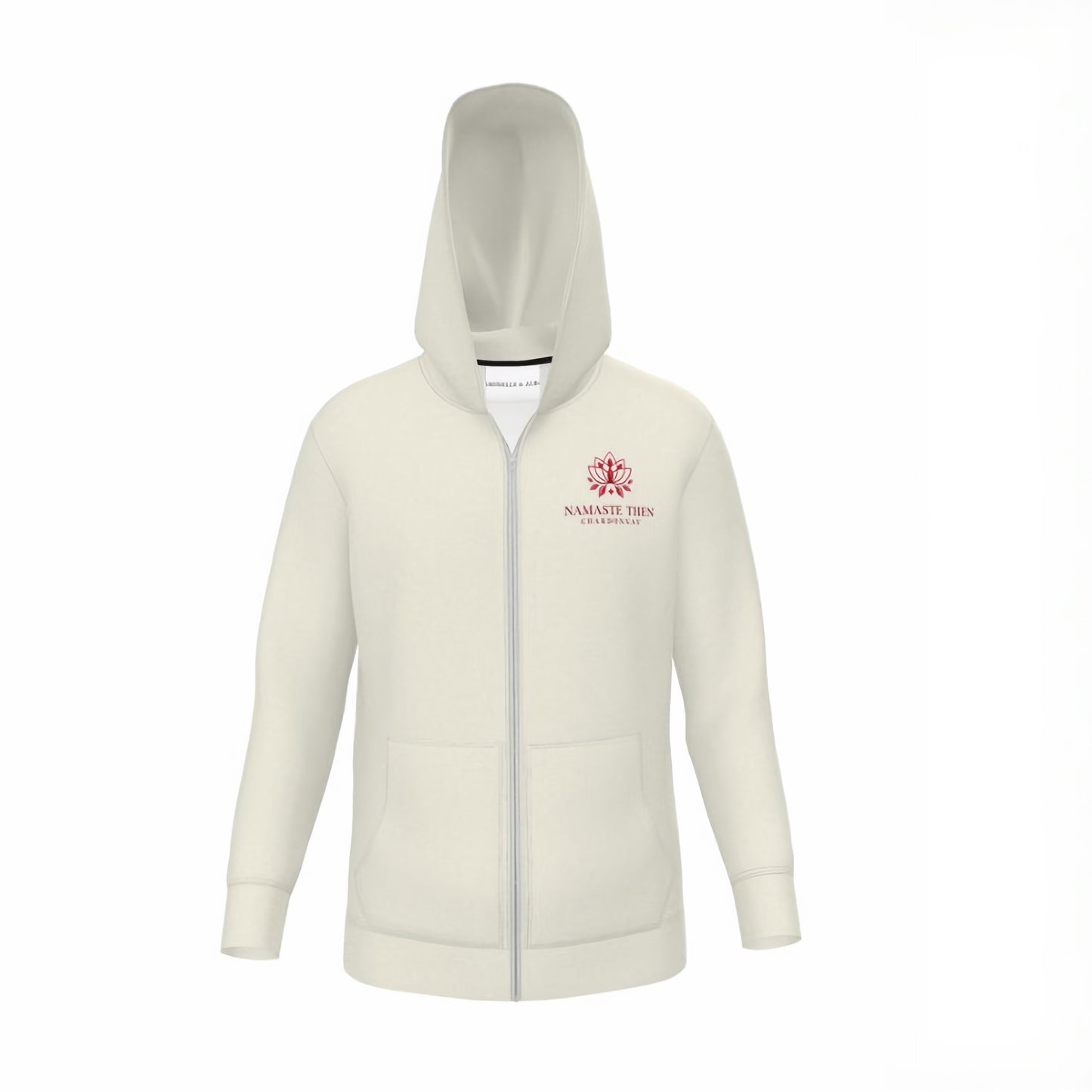 Luxury Cream Zip Up Hoodie: Namaste Then Chardonnay